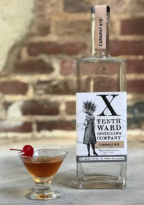 Bloody Manhattan, made with Tenth Ward's Caraway Rye Whiskey...