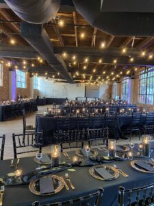 Black wedding decor.