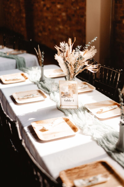 Wedding venue table decor